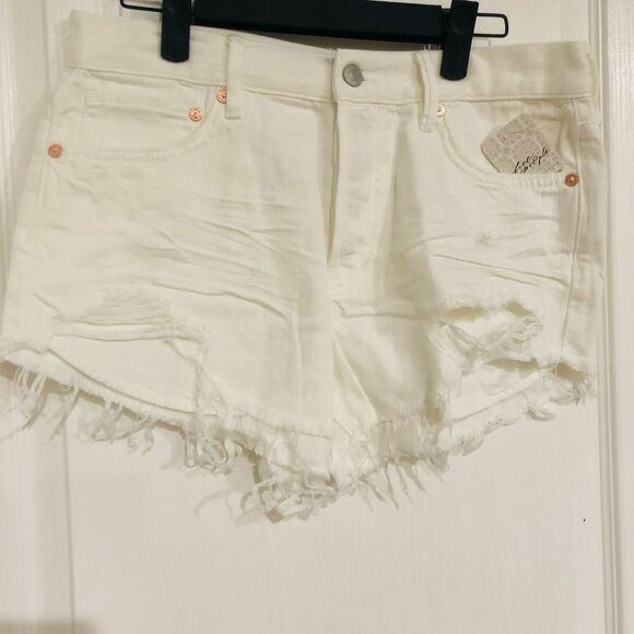 Brand New Free People Love Good Vibrations Spring White Shorts For Women Size 27 - Picture 6 of 8